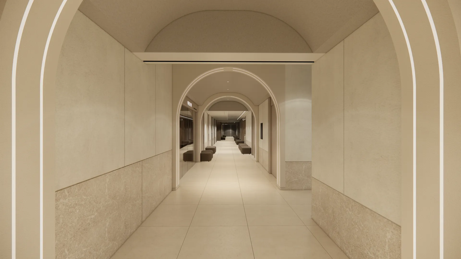 아치 복도 전경